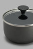 Redtag-Black-Aluminum-Non-Stick-Sauce-Pan-With-Glass-Lid-(12cm)-Pans-Home-Dining-