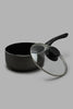 Redtag-Black-Aluminum-Non-Stick-Saucepan-With-Glass-Lid-(18cm)-Pans-Home-Dining-