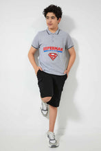 تنزيل الصورة على معرض الصور، Redtag-Navy-Superman-Polo-Polo-Shirts-Senior-Boys-9 to 14 Years
