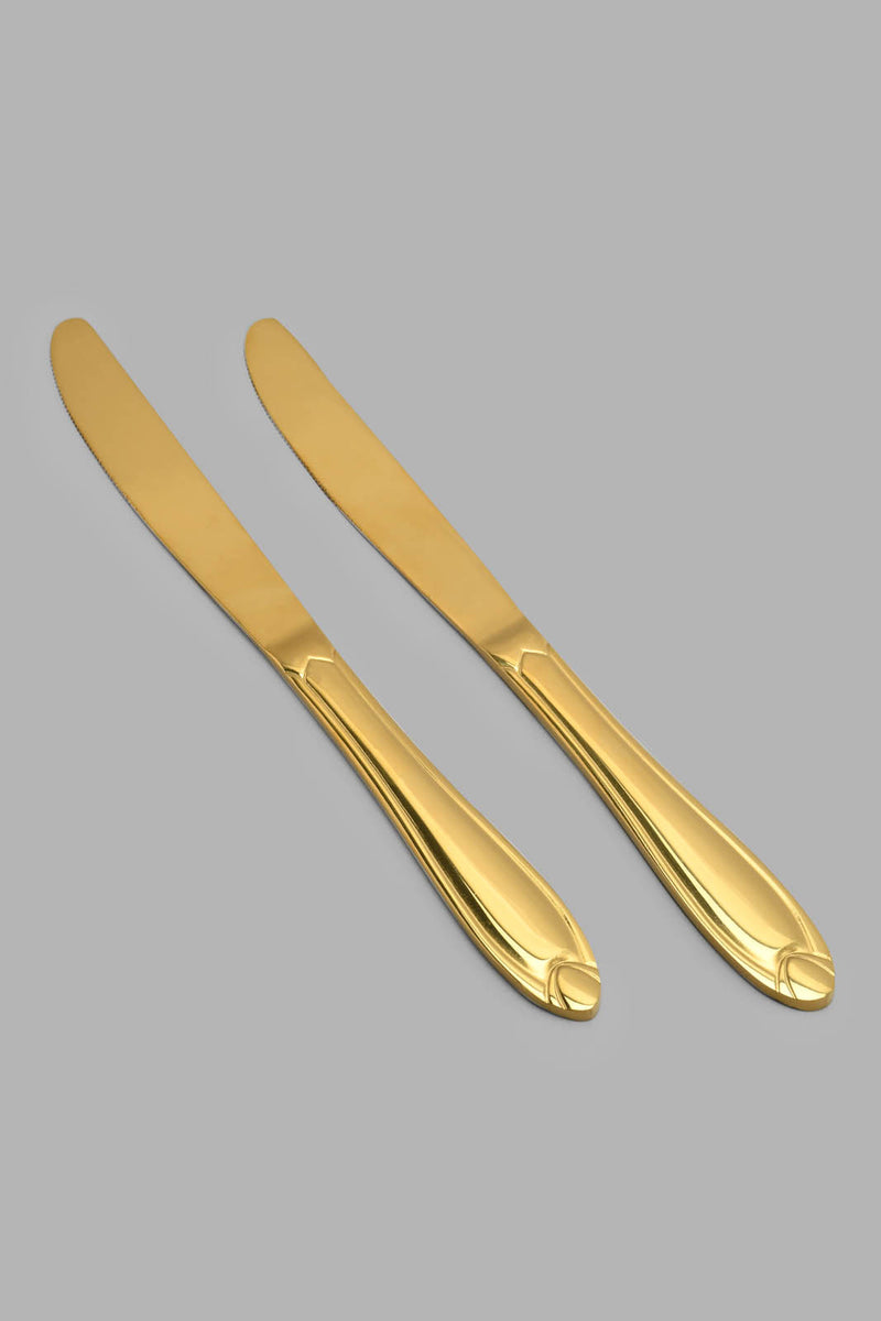 Redtag-Gold-Dinner-Knife-Set-(2-Piece)-Dinner-Knives-Home-Dining-