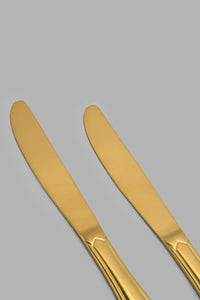 Redtag-Gold-Dinner-Knife-Set-(2-Piece)-Dinner-Knives-Home-Dining-