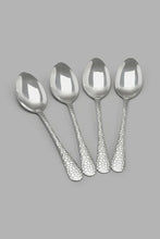 Load image into Gallery viewer, Redtag-Silver-Dinner-Spoon-Hammered-Finish-Set-(4-Piece)-Dinner-Spoon-Home-Dining-
