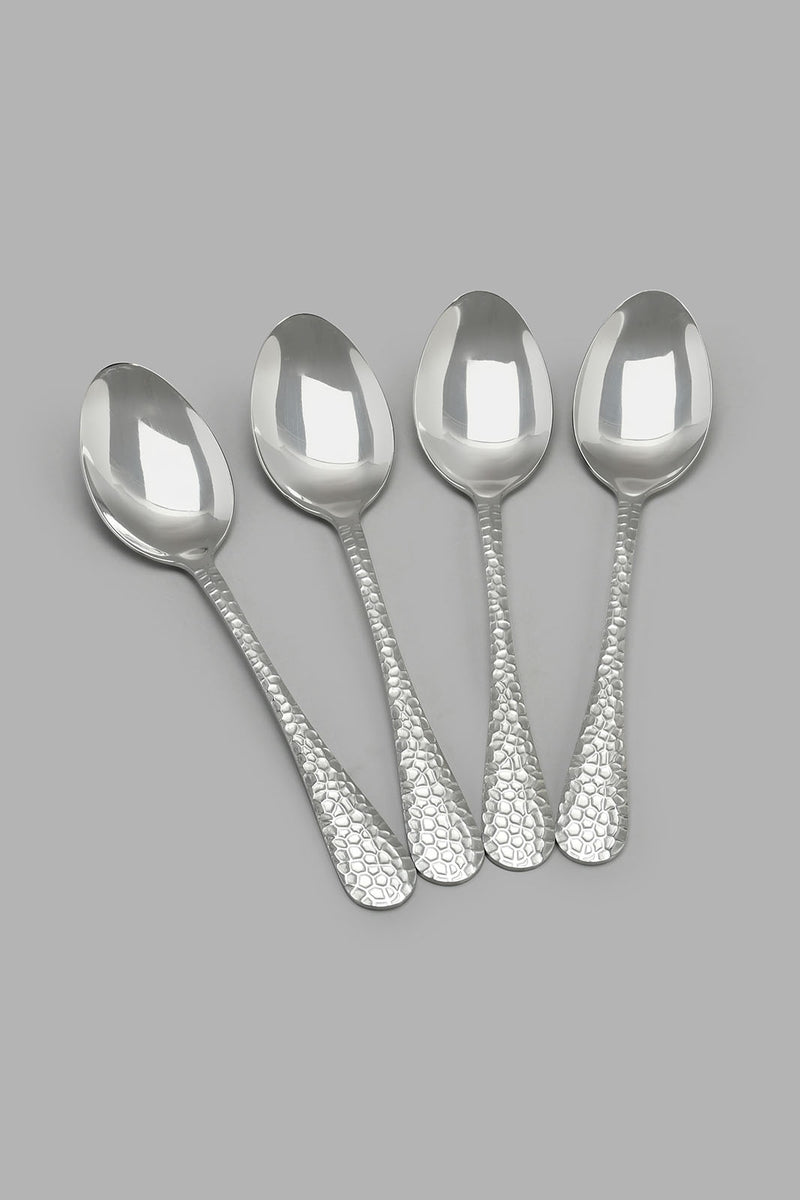 Redtag-Silver-Dinner-Spoon-Hammered-Finish-Set-(4-Piece)-Dinner-Spoon-Home-Dining-