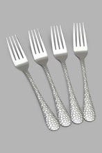 Load image into Gallery viewer, Redtag-Silver-Dinner-Fork-Hammered-Finish-Set-(4-Piece)-Table-Fork-Home-Dining-
