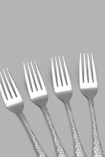 Load image into Gallery viewer, Redtag-Silver-Dinner-Fork-Hammered-Finish-Set-(4-Piece)-Table-Fork-Home-Dining-
