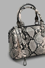 Load image into Gallery viewer, Redtag-Black-Snake-Textured-Day-Bag-Day-Bags-Women-
