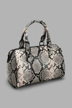 Load image into Gallery viewer, Redtag-Black-Snake-Textured-Day-Bag-Day-Bags-Women-
