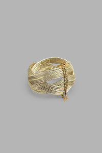 Redtag-Gold-Embellished-Cuff-Bracelet-For-Women-Colour:Gold,-Filter:Women's-Accessories,-New-In,-New-In-Women-ACC,-Non-Sale,-S22B,-Women-Jewellery-Women-