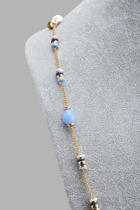 Redtag-Gold-And-Blue-Embellished-Necklace-For-Women-Colour:Blue,-Colour:Gold,-Filter:Women's-Accessories,-New-In,-New-In-Women-ACC,-Non-Sale,-S22B,-Women-Jewellery-Women-