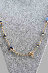 Redtag-Gold-And-Blue-Embellished-Necklace-For-Women-Colour:Blue,-Colour:Gold,-Filter:Women's-Accessories,-New-In,-New-In-Women-ACC,-Non-Sale,-S22B,-Women-Jewellery-Women-