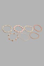 Load image into Gallery viewer, Redtag-Gold-And-Pink-Bracelets-(7-Piece)-Colour:Gold,-Colour:Pink,-Filter:Women&#39;s-Accessories,-New-In,-New-In-Women-ACC,-Non-Sale,-S22B,-Women-Jewellery-Women-
