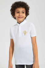 Load image into Gallery viewer, Redtag-White-Embroidered-Polo-Polo-Shirts-Boys-2 to 8 Years
