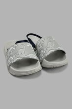 تنزيل الصورة على معرض الصور، Redtag-Grey-Dino-Print-Slide-With-Backstrap-Sliders-Boys-3 to 5 Years
