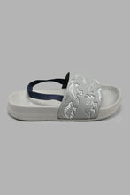 تنزيل الصورة على معرض الصور، Redtag-Grey-Dino-Print-Slide-With-Backstrap-Sliders-Boys-3 to 5 Years
