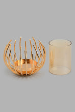 تنزيل الصورة على معرض الصور، Redtag-Gold-Metal-And-Glass-Candleholder-Small-Candle-Holder-Home-Decor-
