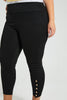 Redtag-Black-Legging-With-Buttons-At-Hem-Colour:Black,-Filter:Plus-Size,-LDP-Leggings,-New-In,-New-In-LDP,-Non-Sale,-S22B,-Section:Women,-TBL-Women's-