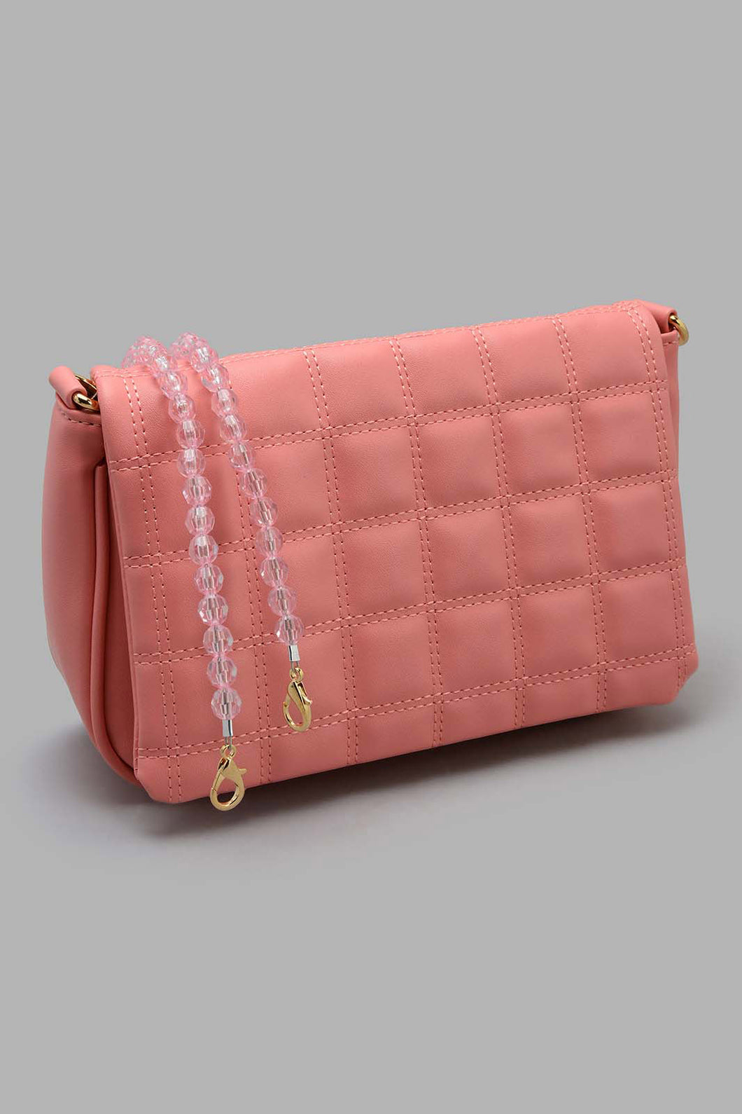 Redtag-Pink-Quilted-Cross-Body-Bag-Category:Bags,-Colour:Pink,-Filter:Girls-Accessories,-GIR-Bags,-New-In,-New-In-GIR-ACC,-Non-Sale,-S22B,-Section:Kidswear-Girls-