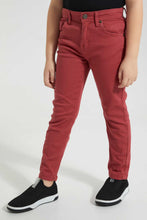 Load image into Gallery viewer, Redtag-Red-Coloured-Twill-Stretch-Jean-Jeans-Regular-Fit-Boys-2 to 8 Years
