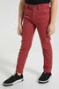 Redtag-Red-Coloured-Twill-Stretch-Jean-Jeans-Regular-Fit-Boys-2 to 8 Years