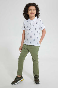 Redtag-Olive-Coloured-Twill-Stretch-Jean-Jeans-Regular-Fit-Boys-2 to 8 Years