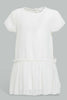 Redtag-Ivory-Frill-Hem-Dress-Dresses-Infant-Girls-3 to 24 Months