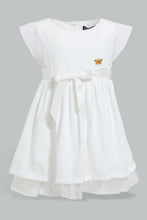 Load image into Gallery viewer, Redtag-Ivory-Mesh-Sleeves-And-Hem-Dress-Dresses-Infant-Girls-3 to 24 Months
