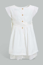 Load image into Gallery viewer, Redtag-Ivory-Mesh-Sleeves-And-Hem-Dress-Dresses-Infant-Girls-3 to 24 Months
