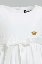 Load image into Gallery viewer, Redtag-Ivory-Mesh-Sleeves-And-Hem-Dress-Dresses-Infant-Girls-3 to 24 Months
