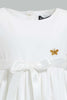 Redtag-Ivory-Mesh-Sleeves-And-Hem-Dress-Dresses-Infant-Girls-3 to 24 Months