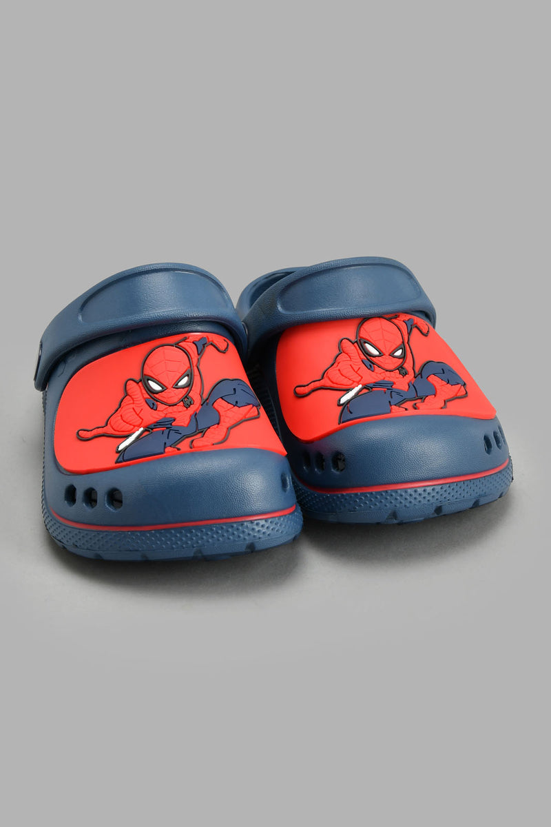 Redtag-Navy-Spiderman-Character-Clog-Clogs-Boys-3 to 5 Years