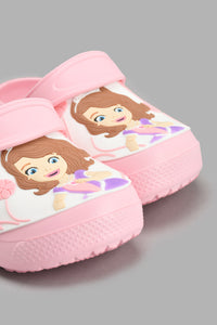 Redtag-Pale-Pink-Sofia-Character-Clog-Clogs-Girls-3 to 5 Years