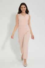 تنزيل الصورة على معرض الصور، Redtag-Peach-Front-Gold-Buttons-Jumpsuit-Dresses-Senior-Girls-9 to 14 Years
