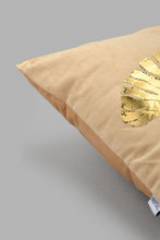 Load image into Gallery viewer, Redtag-Beige-Floral-Foil-Print-Jacquard-Cushion-Cushions-Home-Bedroom-
