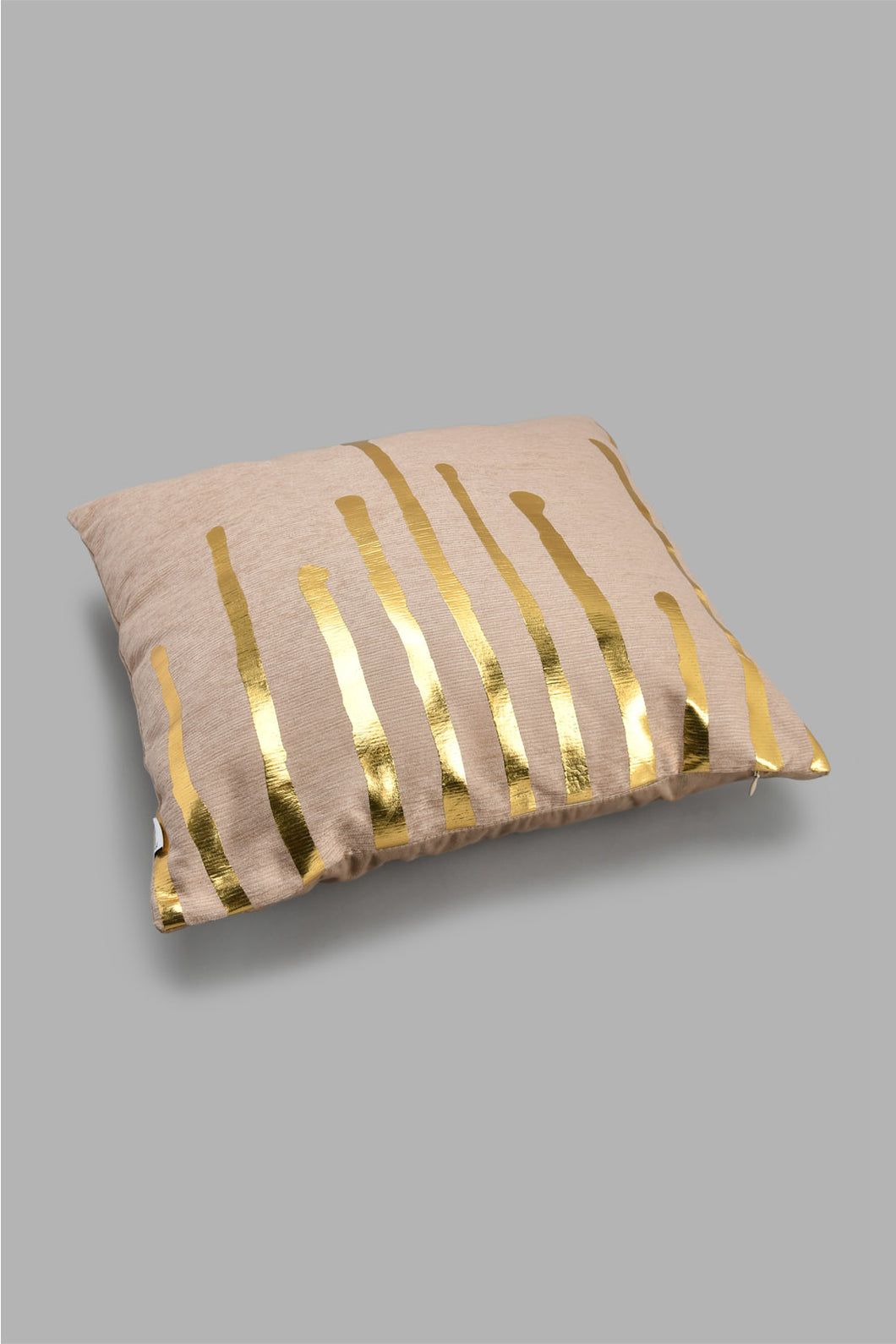 Redtag-Beige-Geometric-Foil-Print-Jacquard-Cushion-Cushions-Home-Bedroom-