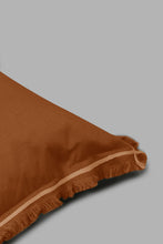 Load image into Gallery viewer, Redtag-Brown-Plain-Cushion-With-Fringes-Cushions-Home-Bedroom-
