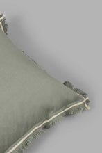 Load image into Gallery viewer, Redtag-Grey-Plain-Cushion-With-Fringes-0,-Colour:Grey,-Filter:Home-Bedroom,-HMW-BED-Cushions,-New-In,-New-In-HMW-BED,-Non-Sale,-S22B,-Section:Homewares-Home-Bedroom-
