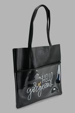 تنزيل الصورة على معرض الصور، Redtag-Black-Printed-Shoppers-Shopping-Bags-Women-
