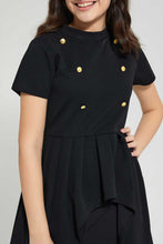 Load image into Gallery viewer, Redtag-Black-Hi-Lo-Front-Buttons-Top-Embellished-Senior-Girls-9 to 14 Years
