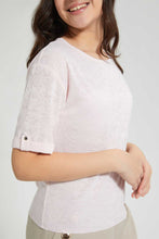 Load image into Gallery viewer, Redtag-Pink-Jacquard-Boxy-Top-Plain-Senior-Girls-9 to 14 Years
