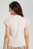 Redtag-Peach-Sequins-Ruffled-Sleeve-Top-Embellished-Senior-Girls-9 to 14 Years