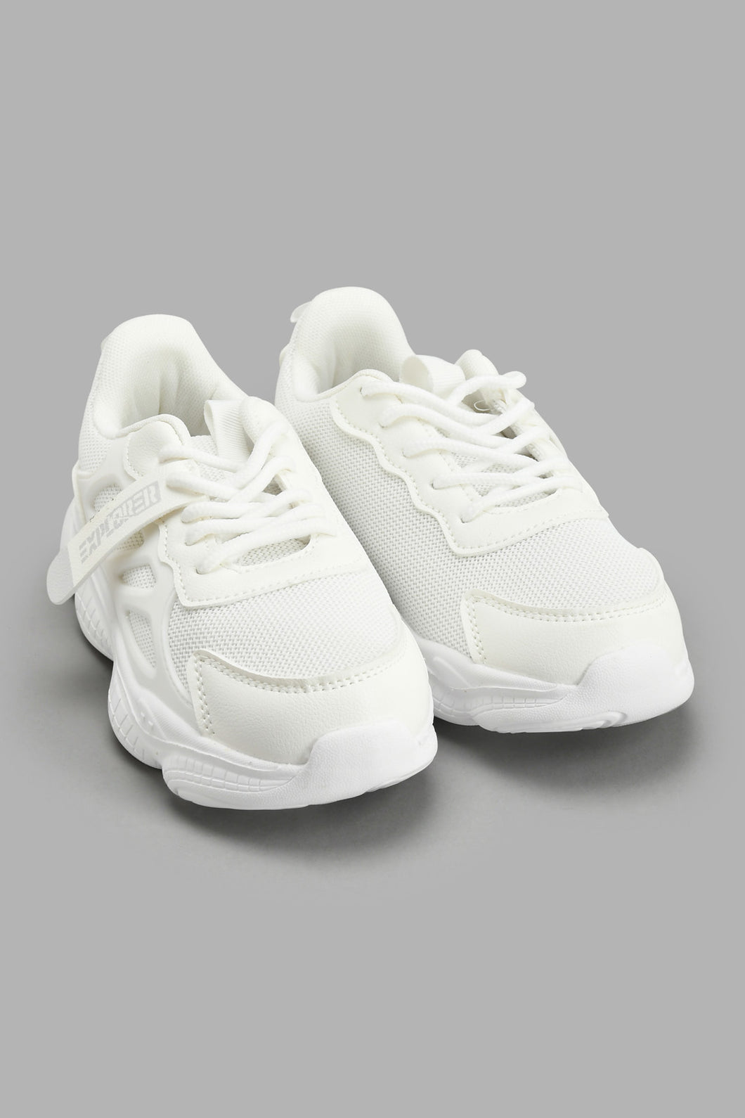 Redtag-White-Fabric-Block-Chunky-Sneaker-Chunky-Senior-Boys-5 to 14 Years