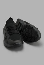 تنزيل الصورة على معرض الصور، Redtag-Black-Rubber-Overlay-Sneaker-Sneakers-Senior-Boys-5 to 14 Years
