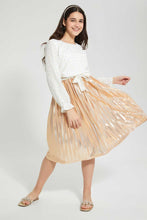 Load image into Gallery viewer, Redtag-Pink-Mettalic-Pleated-Skirt-Skirts-Senior-Girls-9 to 14 Years
