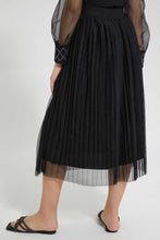 Load image into Gallery viewer, Redtag-Black-Tulle-Skirt-With-Metallic-Inner-Skirts-Senior-Girls-9 to 14 Years
