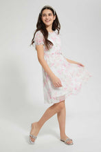 Load image into Gallery viewer, Redtag-White-Floral-Embroidered-Dress-Dresses-Senior-Girls-9 to 14 Years
