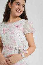 Load image into Gallery viewer, Redtag-White-Floral-Embroidered-Dress-Dresses-Senior-Girls-9 to 14 Years
