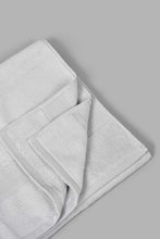 تنزيل الصورة على معرض الصور، Redtag-Light-Grey-Textured-Cotton-Bath-Towel-Bath-Towels-Home-Bathroom-
