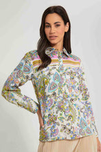 Load image into Gallery viewer, Redtag-Multi-Color-Paisley-Print-Satin-Shirt-Blouses-Women&#39;s-
