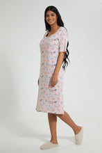 تنزيل الصورة على معرض الصور، Redtag-Peach-Floral-Printed-Nightgown-Nightgowns-Women&#39;s-
