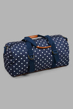 تنزيل الصورة على معرض الصور، Redtag-Navy-Duffle-Bag,-Navy-Polka-Duffle-Bags-Travel-Accessories-
